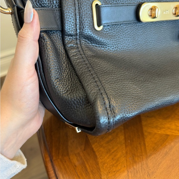 Coach Swagger 30 Black Pebbled Leather with Gold Hardware - Picture 9 of 11